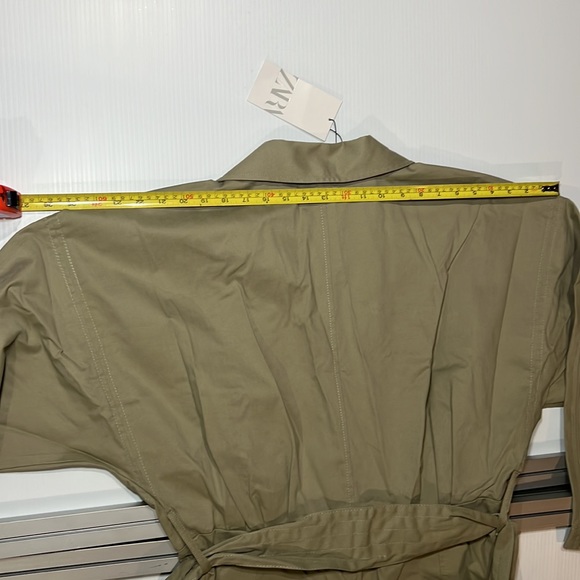 NWT Zara Khaki Green Long Belted Jumpsuit XXL - Picture 11 of 13